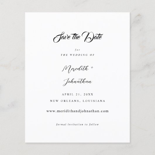 予算ファンシー写真エレガント日付の保存 (裏面)