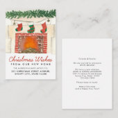 予算フェスティバルクリスマス暖炉ホリデームービング ノートカード (正面/裏面)