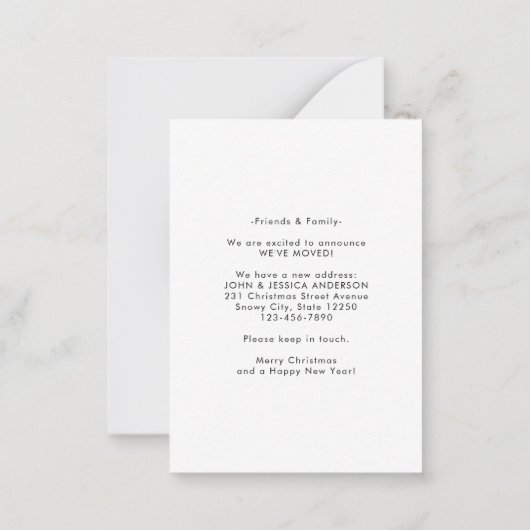 予算フェスティバルクリスマス暖炉ホリデームービング ノートカード (裏面)