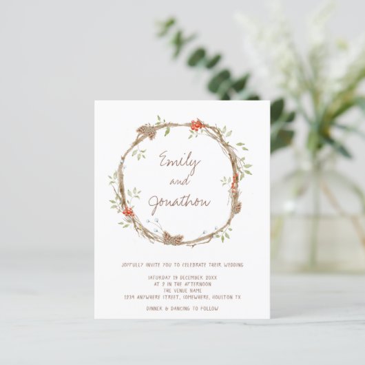 予算フェスティバルパインズベリー結婚式招待状 (スタンド正面)