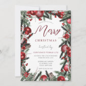 予算フェスティバルリース企業のクリスマスパーティー 招待状 (正面)