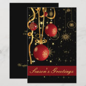 予算フェスティバルレッド金ゴールドビジネスホリデーカード (正面/裏面)