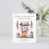 予算フェスティバル暖炉メリークリスマスカード (スタンド正面)