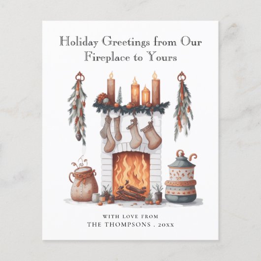 予算フェスティバル暖炉メリークリスマスカード (正面)
