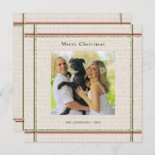 予算フェスティバル縁どミニマル写真クリスマス サンキューカード (正面/裏面)