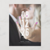 予算フォトウェディング日付の保存 案内ポストカード (正面)