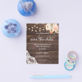 予算フォトウッド、レースのピンクのフローラ日付を保存 チラシ (シングル)