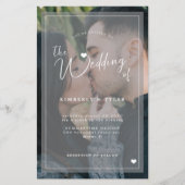 予算フォトオーバーレイシンプル結婚式招待状 (正面)