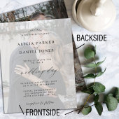 予算フォトオーバーレイモダン結婚式招待状