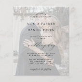 予算フォトオーバーレイモダン結婚式招待状 チラシ (正面)