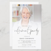 予算フォトオーバーレイ退職パーティー招待状 (正面/裏面)