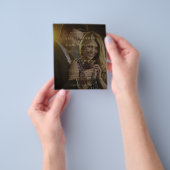 予算フォトオーバーレイ金ゴールド結婚式招待状 チラシ (手)