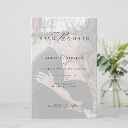 予算フォトオーバーレイQRコード結婚式の日付を保存 (スタンド正面)