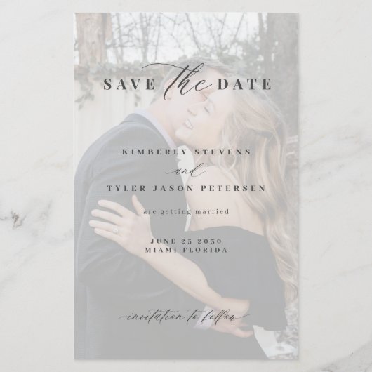 予算フォトオーバーレイQRコード結婚式の日付を保存 (正面)