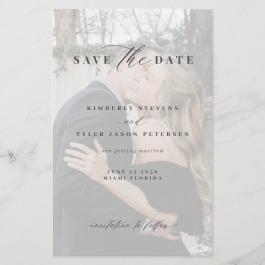 予算フォトオーバーレイQRコード結婚式の日付を保存 チラシ (正面)