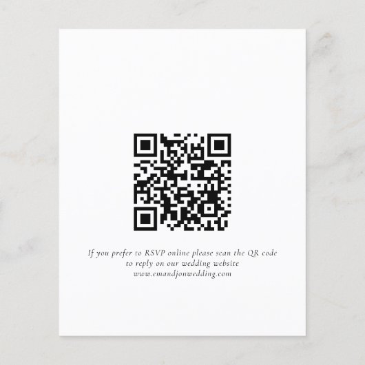 予算フォトオーバーレイQR食事の選択肢ウェディングRSVP (裏面)