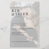 予算フォトオーバーレイQR RSVP結婚式招待状 (正面)