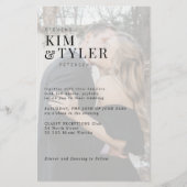 予算フォトオーバーレイQR RSVP結婚式招待状 チラシ (正面)