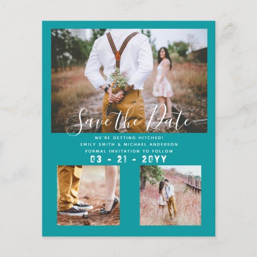 予算フォトコラージュ結婚式の日付を保存LEAHG チラシ (正面)