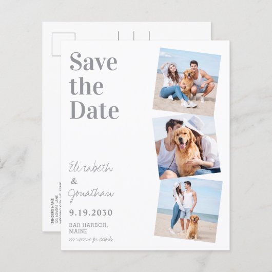 予算フォトコラージュQRコード結婚式日付の保存 (正面/裏面)