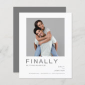 予算フォトシンプルタイポグラフィグレー日付の保存 (正面/裏面)