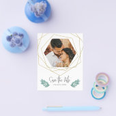 予算フォトジオメトリ金ゴールドを保存 チラシ (シングル)