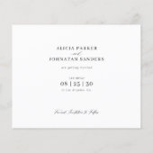 予算フォトスエレガントクリプト結婚式の日付の保存 (裏面)