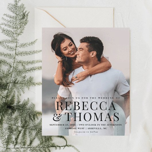 予算フォトタイプオーバーレイ結婚式招待状