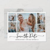 予算フォトタイポグラフィ結婚式の日付の保存 インビテーションポストカード (正面/裏面)