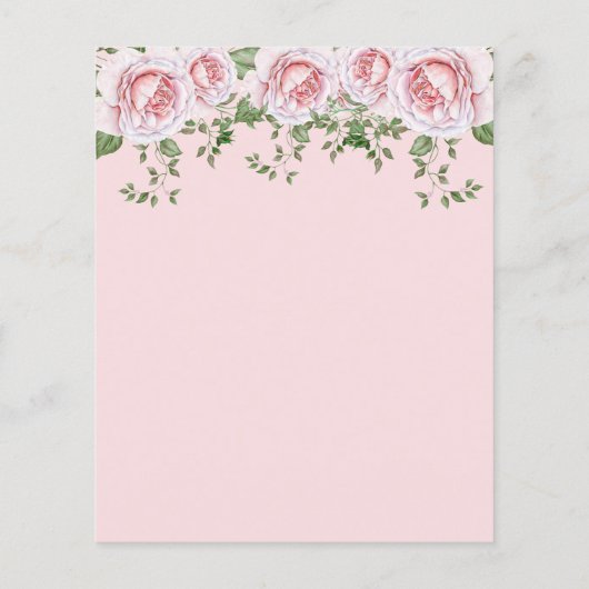 予算フォトハートピンクフローラ結婚式招待状 (裏面)