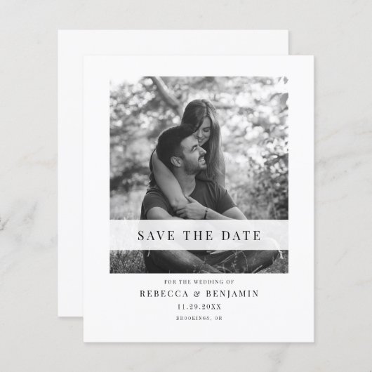 予算フォトモダンセーブ・ザ・デート案内 (正面/裏面)