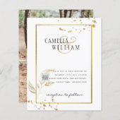 予算フォト救結婚式招待状日QRコード (正面/裏面)