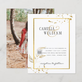 予算フォト救結婚式招待状日QRコード