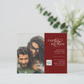 予算フォト救結婚式招待状日QRコード (スタンド正面)