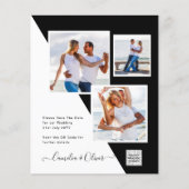 予算フォト救結婚式招待状日QRコード (正面)