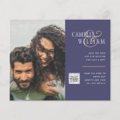 予算フォト救結婚式招待状日QRコード (正面)