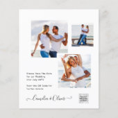 予算フォト救結婚式招待状日QRコード (正面)