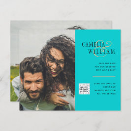 予算フォト救結婚式招待状日QRコード