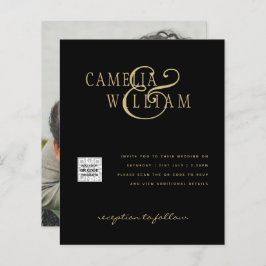 予算フォト救結婚式招待状日QRコード