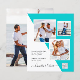 予算フォト救結婚式招待状日QRコード