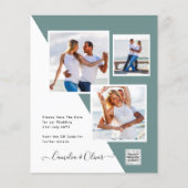 予算フォト救結婚式招待状日QRコード (正面)