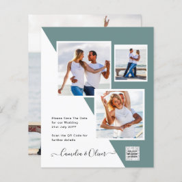 予算フォト救結婚式招待状日QRコード