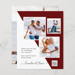 予算フォト救結婚式招待状日QRコード