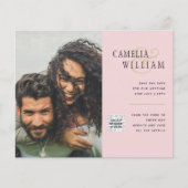 予算フォト救結婚式招待状日QRコード (正面)