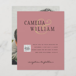 予算フォト救結婚式招待状日QRコード