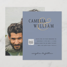 予算フォト救結婚式招待状日QRコード