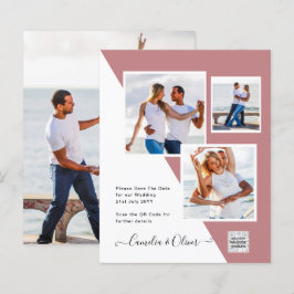 予算フォト救結婚式招待状日QRコード