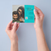 予算フォト救結婚式招待状日QRコード チラシ (手)