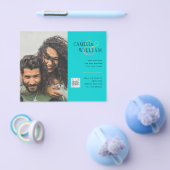 予算フォト救結婚式招待状日QRコード チラシ (シングル)