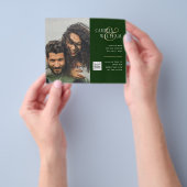 予算フォト救結婚式招待状日QRコード チラシ (手)